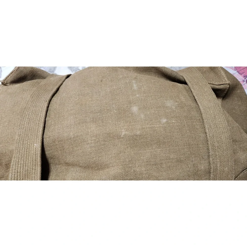 VYG Italian Military Canvas Duffel Bag Olive Drab Utility Bag Chain Closure